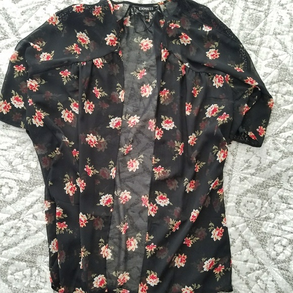 Express Other - Express floral sheer cover up